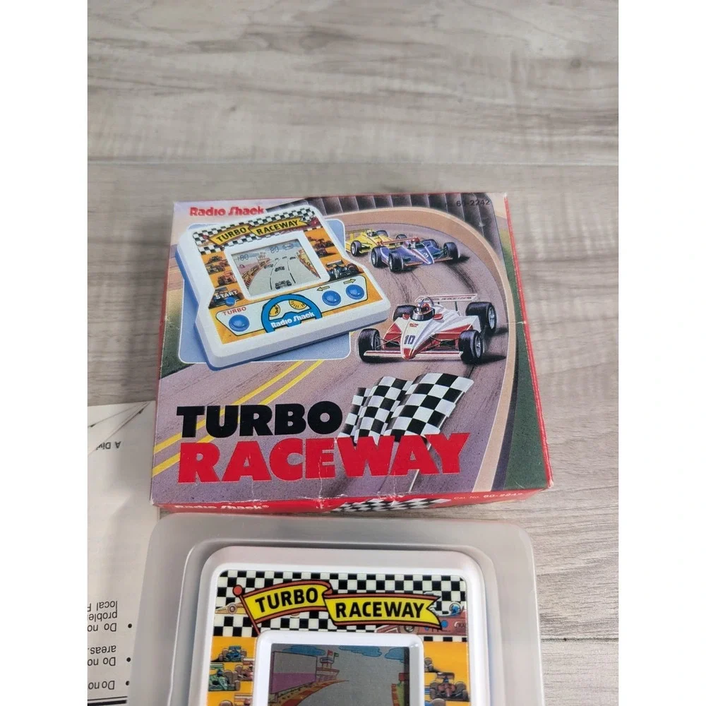 Retro Tandy Turbo Raceway Handheld Arcade Game In Original Box Tested Working